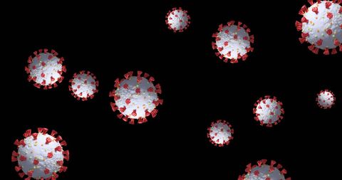 Macro View of Spinning Coronavirus COVID-19 Cells on Black Background - Download Free Stock Images Pikwizard.com