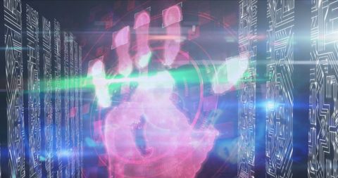 Digital Handprint AI Interface with Microchip Patterns - Download Free Stock Images Pikwizard.com