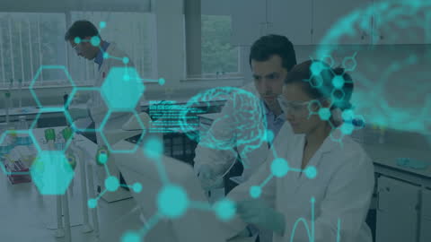 Diverse Scientists Collaborating in High-Tech Laboratory