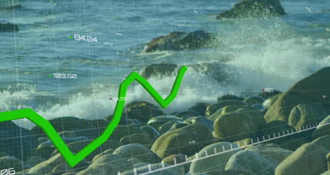 Financial Data Visualization with Ocean Waves Theme