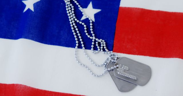 Military Dog Tags on American Flag Background - Download Free Stock Images Pikwizard.com
