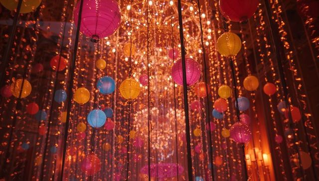 Galore of Glowing Paper Lanterns for Festive Celebration