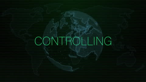 Digital Interference Animation with Globe and Text Overlay