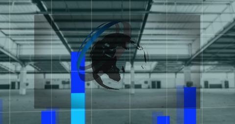 Global business analytics in empty warehouse