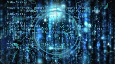 Cybersecurity Concept with Code and Digital Overlay