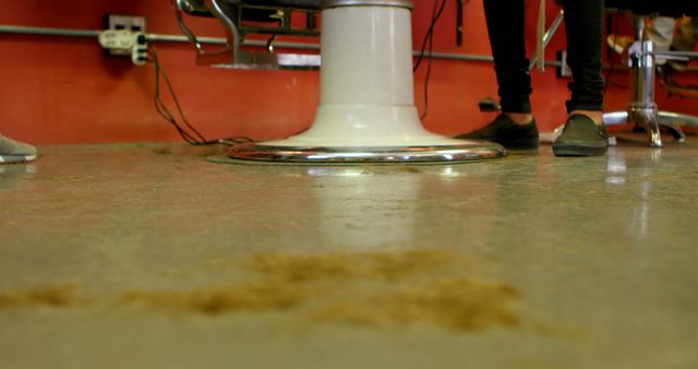 Hair Salon Floor with Hair Clippings and Barber Equipment - Download Free Stock Images Pikwizard.com