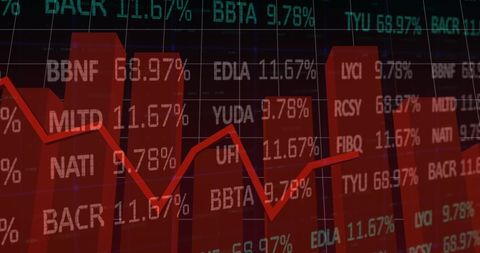 Red Economy Chart Displays Market Downturn Digital Background - Download Free Stock Images Pikwizard.com