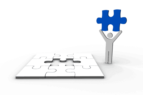 transparent human holding unique blue jigsaw puzzle - Download Free Stock Videos Pikwizard.com