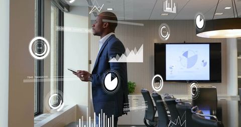 Professional Analyzing Data Insights in Modern Office Space