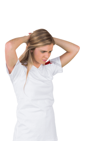 Transparent Image of Disappointed Female Football Fan in White