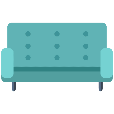 blue sofa illustration on transparent background for interior design - Download Free Stock Videos Pikwizard.com