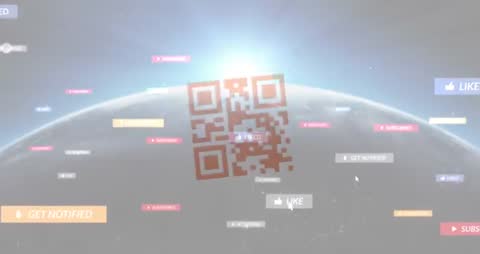 QR Code with Social Media Alerts on Earth from Space