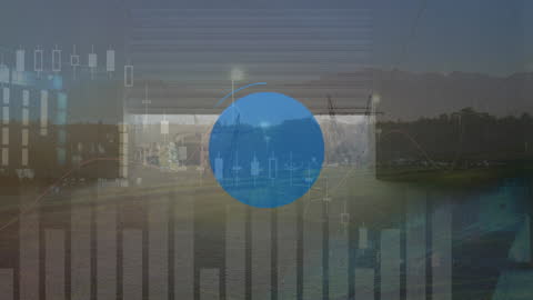 Futuristic Financial Data Overlay on Urban Landscape