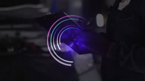 Digital Handshake Agreement with Futuristic Interface Overlay