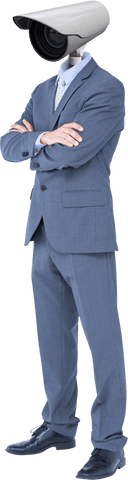 businessman with surveillance camera head transparent concept - Download Free Stock Videos Pikwizard.com