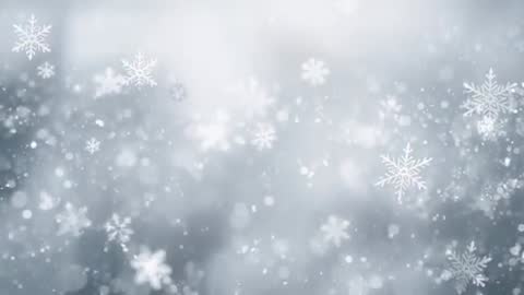 Falling Snowflakes Drifting Over Soft Gray-Blue Bokeh Background | Slow Motion Winter Loop