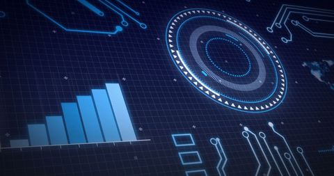 Abstract Tech Interface with Data and Circuits - Download Free Stock Images Pikwizard.com