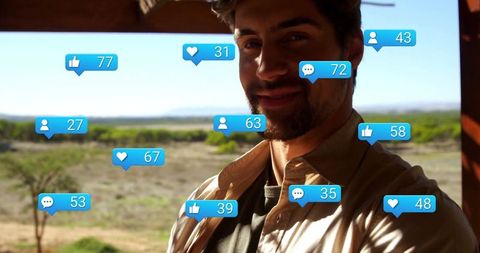 Influencer engaging with audience in rustic outdoor setting