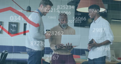 Diverse Team Collaborating Over Financial Data Analysis