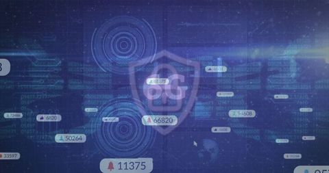 Cybersecurity concept with digital social media interface