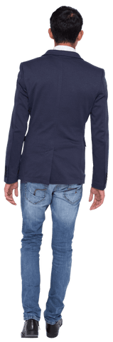 Biracial Businessman Walking Forward on Transparent Background