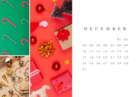 december calendar with christmas decorations collage - Download Free Stock Templates Pikwizard.com