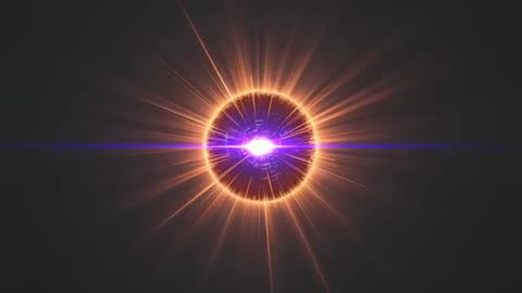 Pulsing energy sphere revealing neon core and radial flare for sci-fi motion design