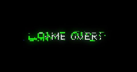 Flickering Digital Game Over Screen Glitch - Download Free Stock Images Pikwizard.com