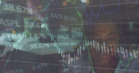 financial data overlay with businessman navigating analytics - Download Free Stock Images Pikwizard.com