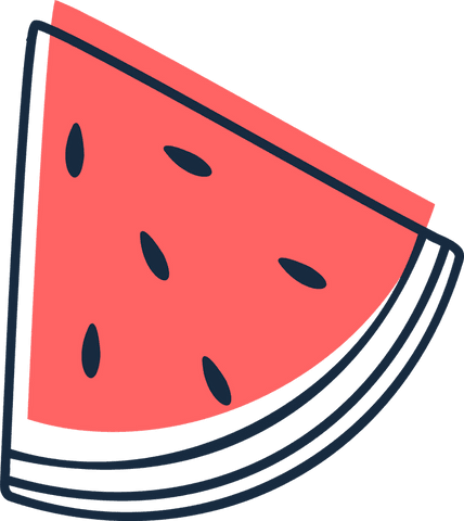 transparent stylized watermelon wedge with black seeds - Download Free Stock Videos Pikwizard.com