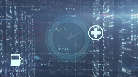 Futuristic Digital Interface with Data Visualization Overlay