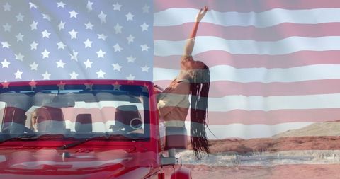 Diverse Women Celebrating Freedom on Summer Road Trip