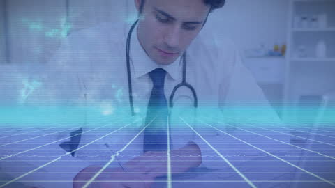 Futuristic Medical Technology with Doctor Using Digital Interface