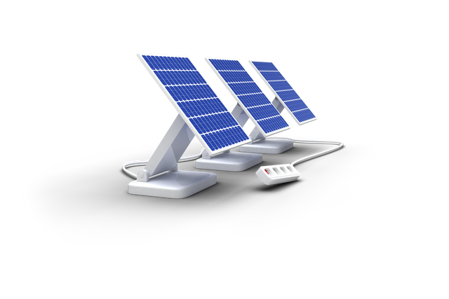 Transparent Background 3D Illustration of Solar Panels with Cables - Download Free Stock Videos Pikwizard.com