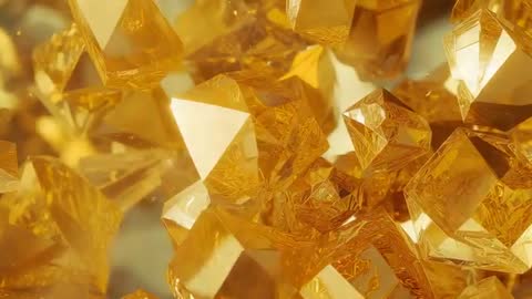 Golden Polyhedra Animation in Abstract Digital Space