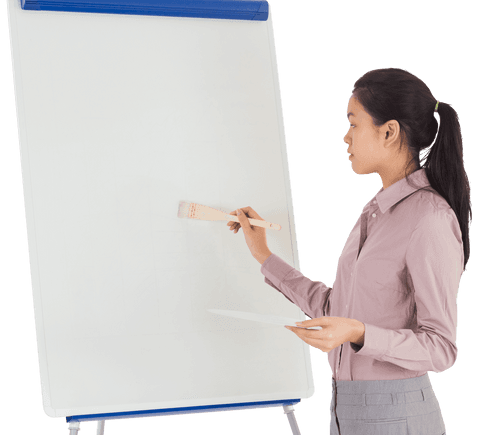 businesswoman painting on transparent easel - Download Free Stock Videos Pikwizard.com