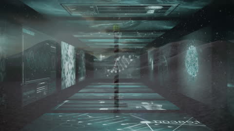 Digital Winter Wonderland with Futuristic North Pole