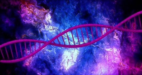 vibrant dna helix over abstract digital background - Download Free Stock Images Pikwizard.com