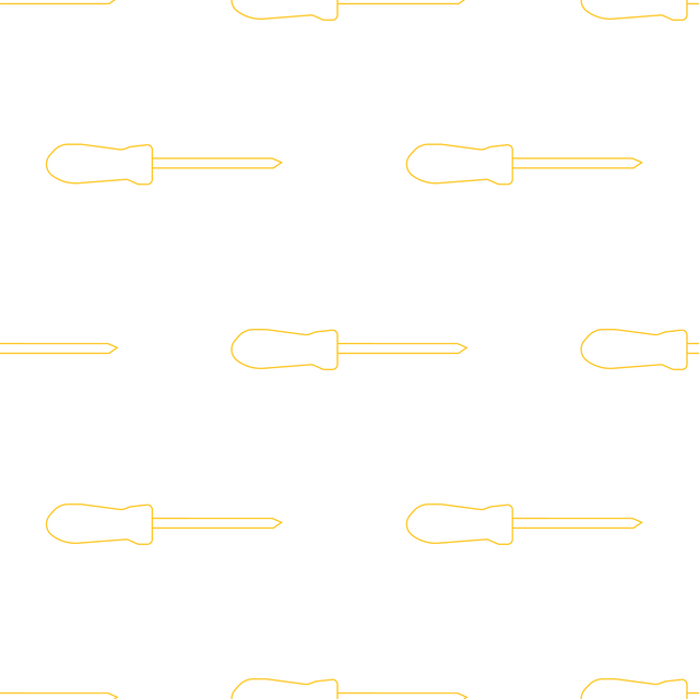 Yellow Screwdriver Pattern on Transparent Background Vector Digital Illustration - Download Free Stock Videos Pikwizard.com