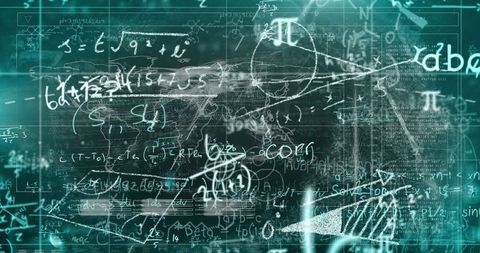 futuristic mathematics interface with teal green equations - Download Free Stock Images Pikwizard.com