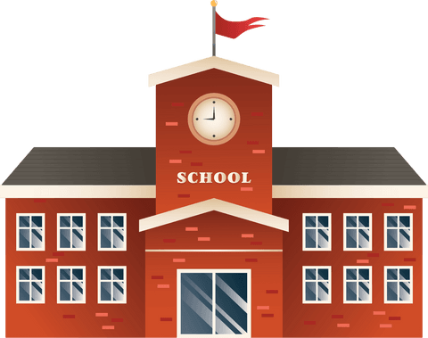 classic red brick school building on transparent background - Download Free Stock Videos Pikwizard.com