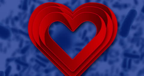 Abstract Heart Animation with Microbial Background