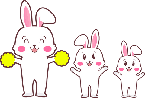 cheerful cartoon rabbits celebrating on transparent background - Download Free Stock Videos Pikwizard.com