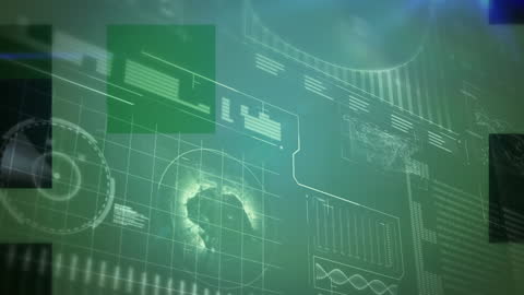 Abstract Digital Interface with Glitch Effect and Data