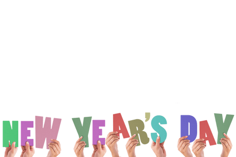 Spread Cheer: Hands with New Year's Day Message on Transparent Background - Download Free Stock Videos Pikwizard.com