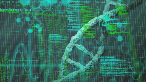 Digital DNA Sequence Animation with Data Overlay