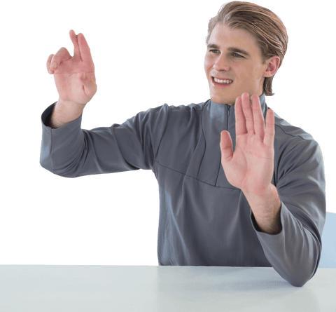tech innovator using transparent virtual interface in office - Download Free Stock Videos Pikwizard.com