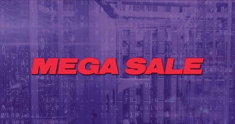bright red mega sale text in data center background - Download Free Stock Images Pikwizard.com