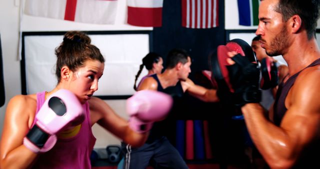 Group Boxing Training with Coach in Gym - Download Free Stock Images Pikwizard.com