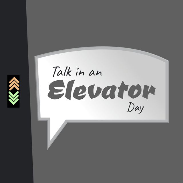 Talk In An Elevator Day Text in Speech Bubble to Promote the Celebration - Download Free Stock Templates Pikwizard.com